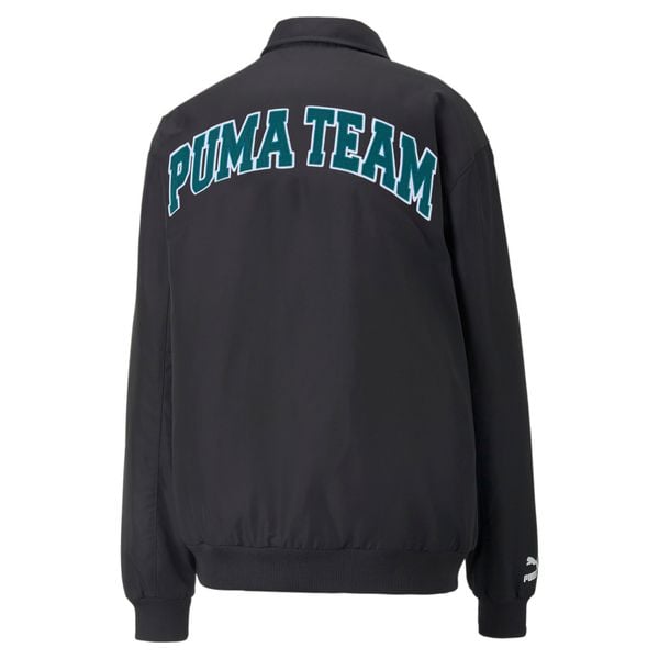  PUMA Team Varsity Bomber Jacket - Black / Green 