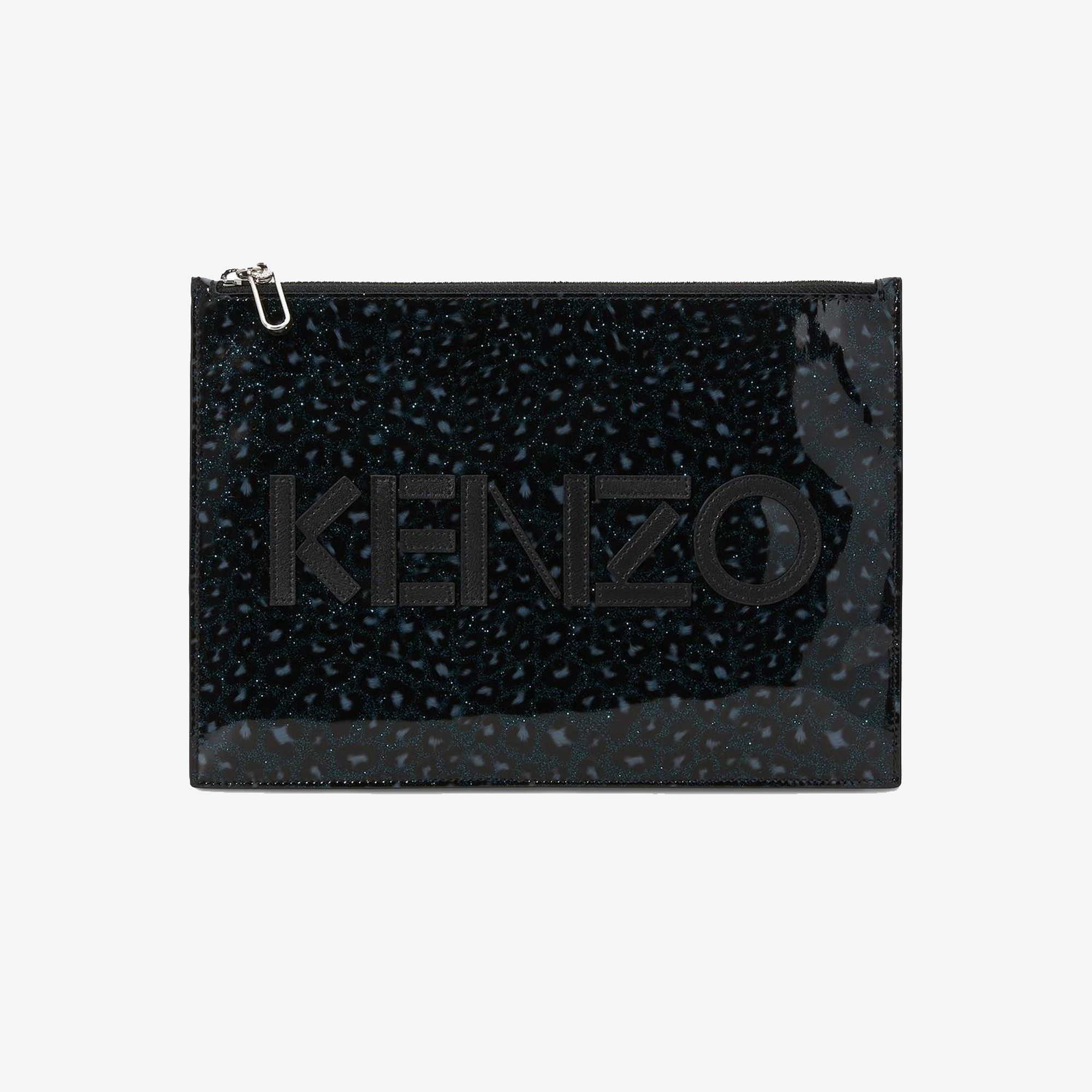  KENZO A4 Logo Leopard Clutch - Holiday Capsule 