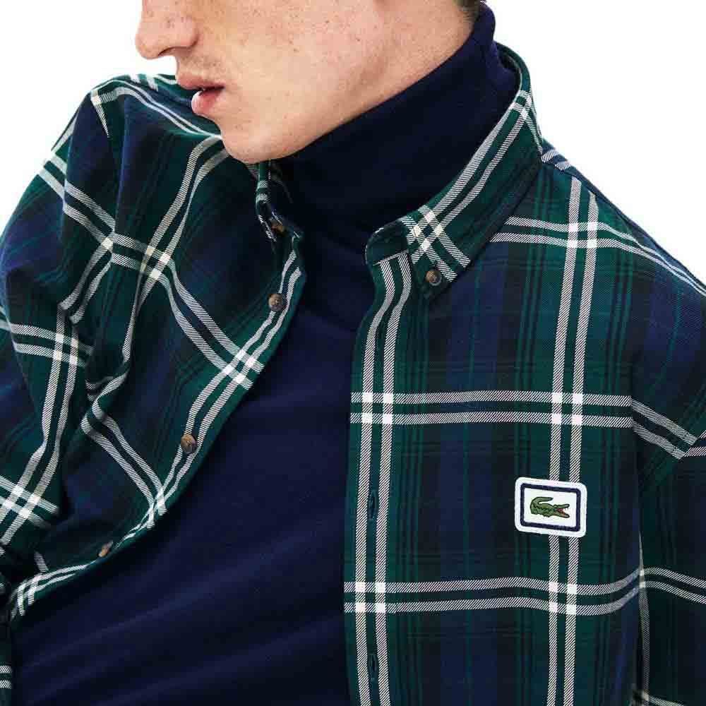  Lacoste Regular Fit Checkered Flannel Overshirt - Green 