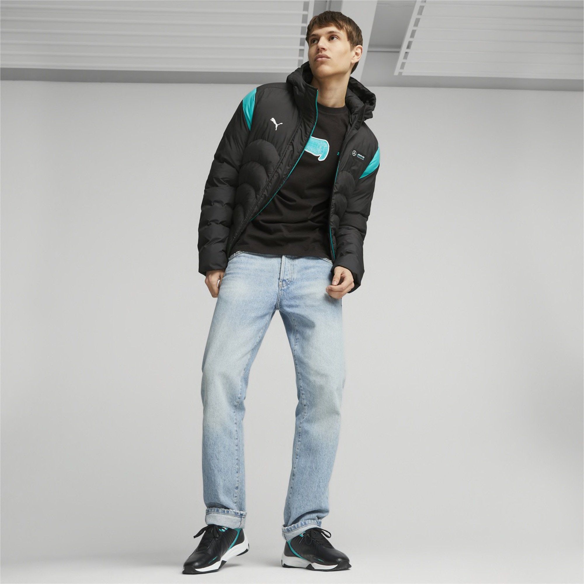  Mercedes-AMG PETRONAS MT7 Ecolite Padded Jacket - Black 