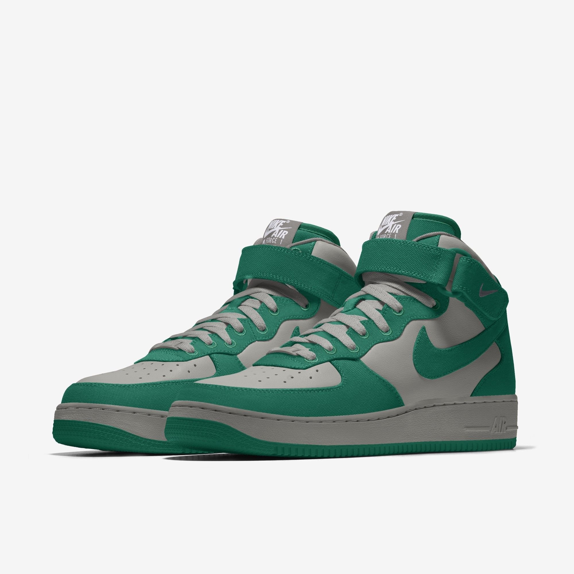  Nike Air Force 1 Mid By You - Cobblestone / Green 