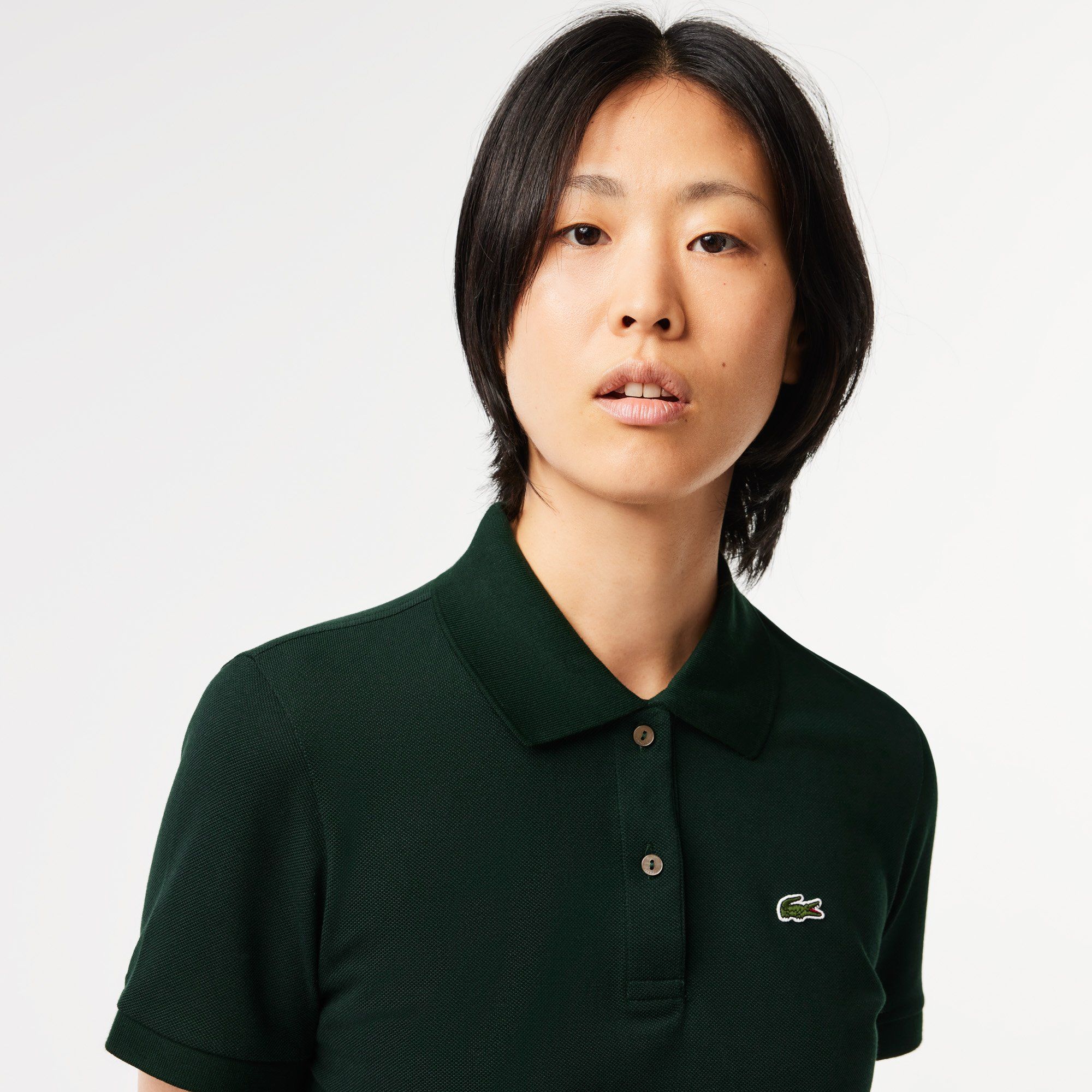  Lacoste Women's Regular Fit Soft Cotton Petit Piqué Polo Shirt - Forest Green 