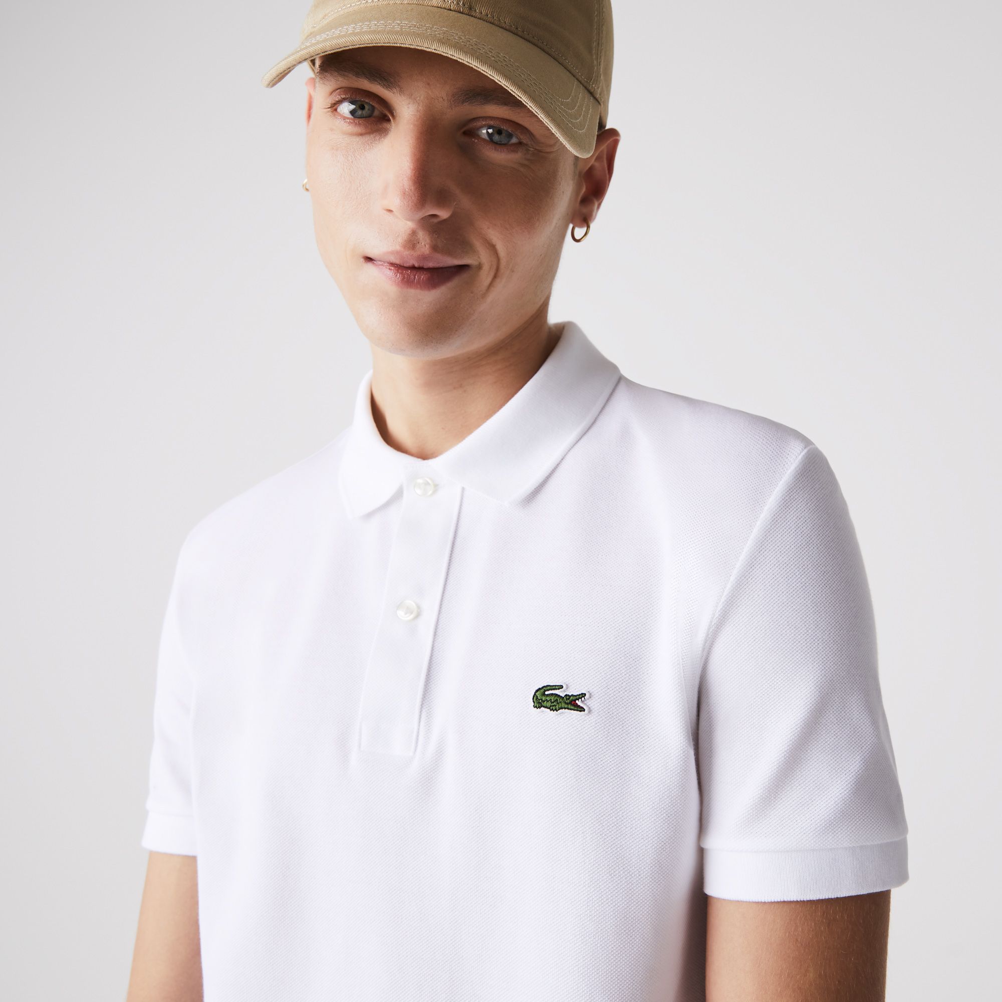 Lacoste Slim Fit Petit Piqué Polo Shirt - White – Sneaker Store