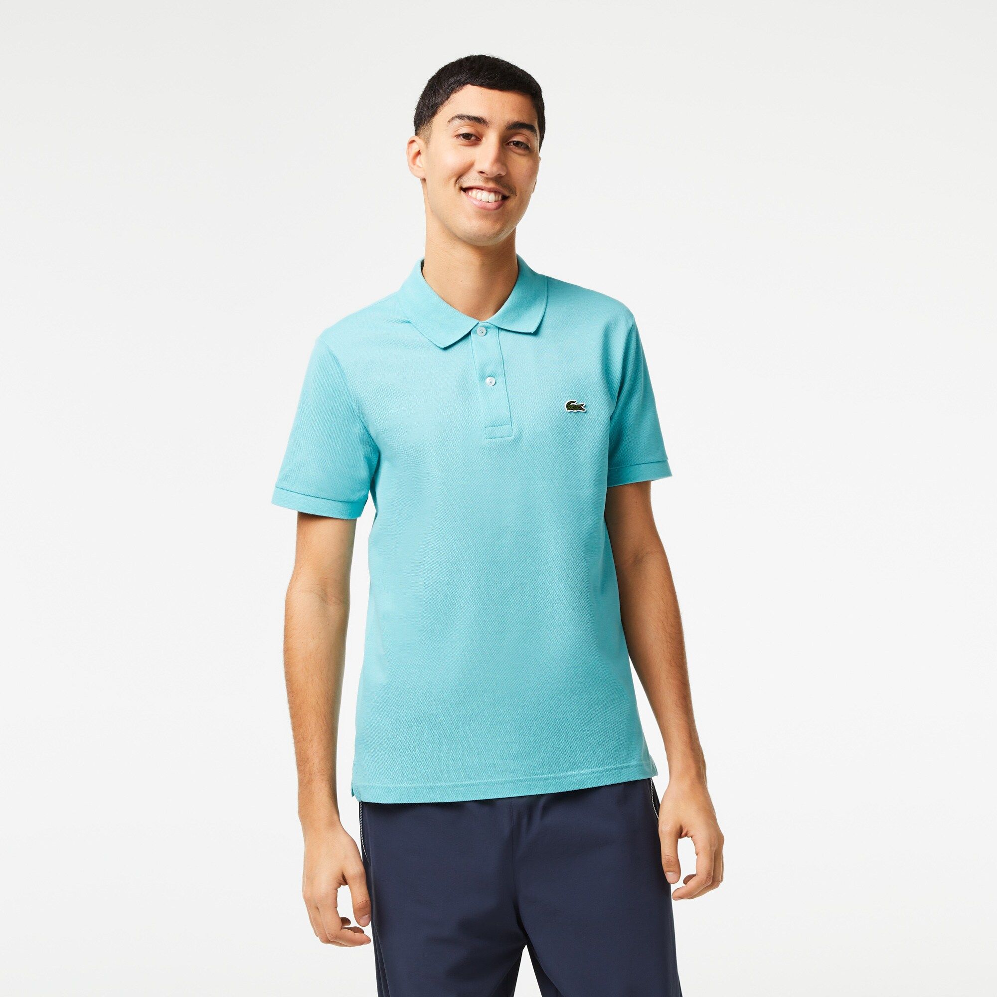 Lacoste Slim Fit Petit Pique Polo Shirt Light Turquoise Online Sneaker Store