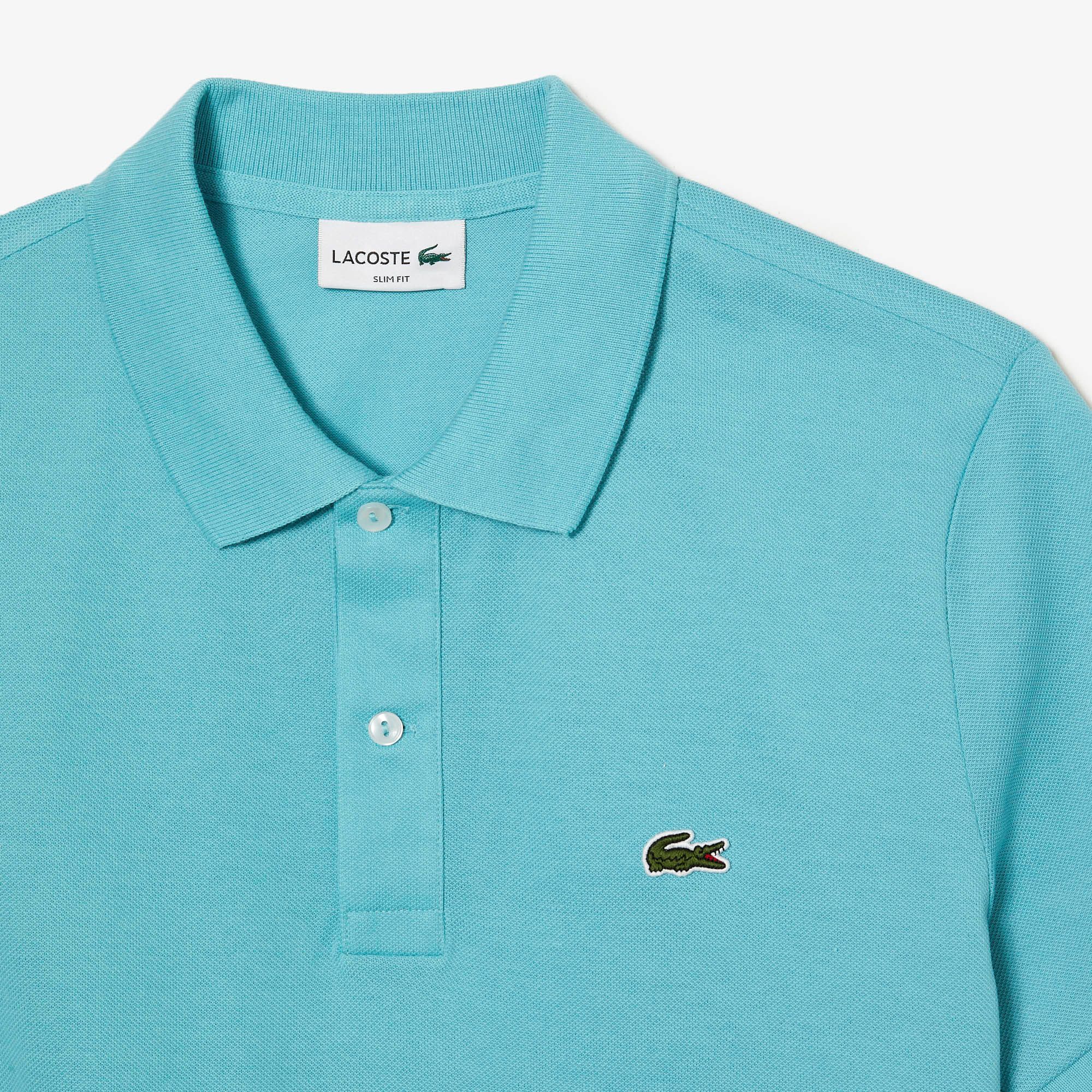  Lacoste Slim Fit Petit Piqué Polo Shirt - Light Turquoise 