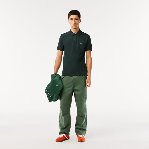  Lacoste L.12.12 Slim Fit Petit Pique Cotton Polo Shirt - Forest Green 