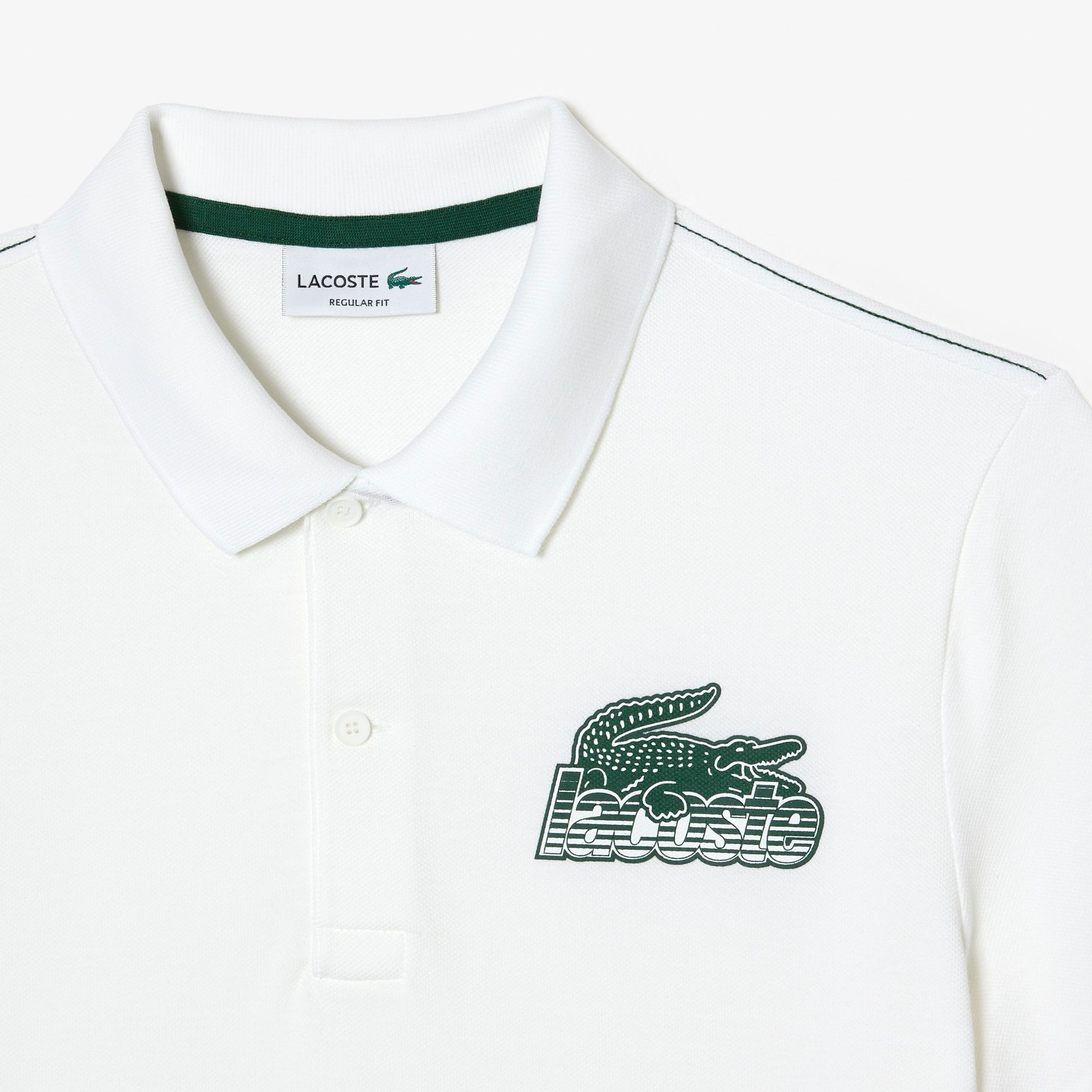  Lacoste Cotton Mini-Piqué Polo Shirt - White 