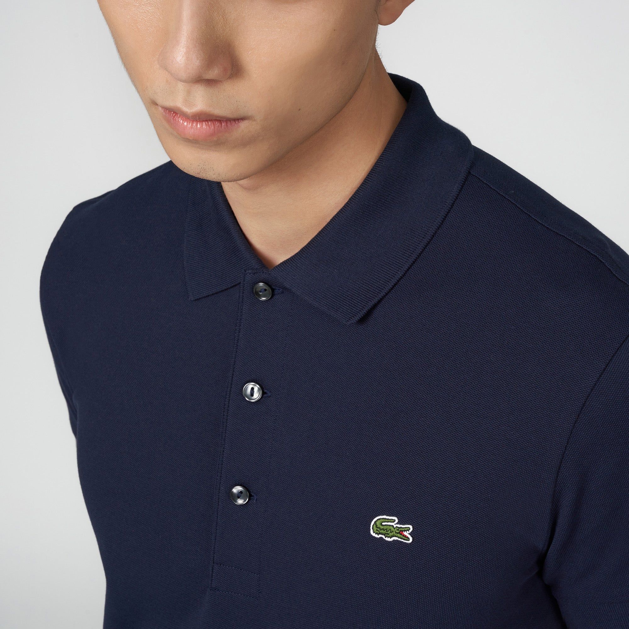  Lacoste Slim Fit Stretch Cotton Piqué Polo - Navy Blue 