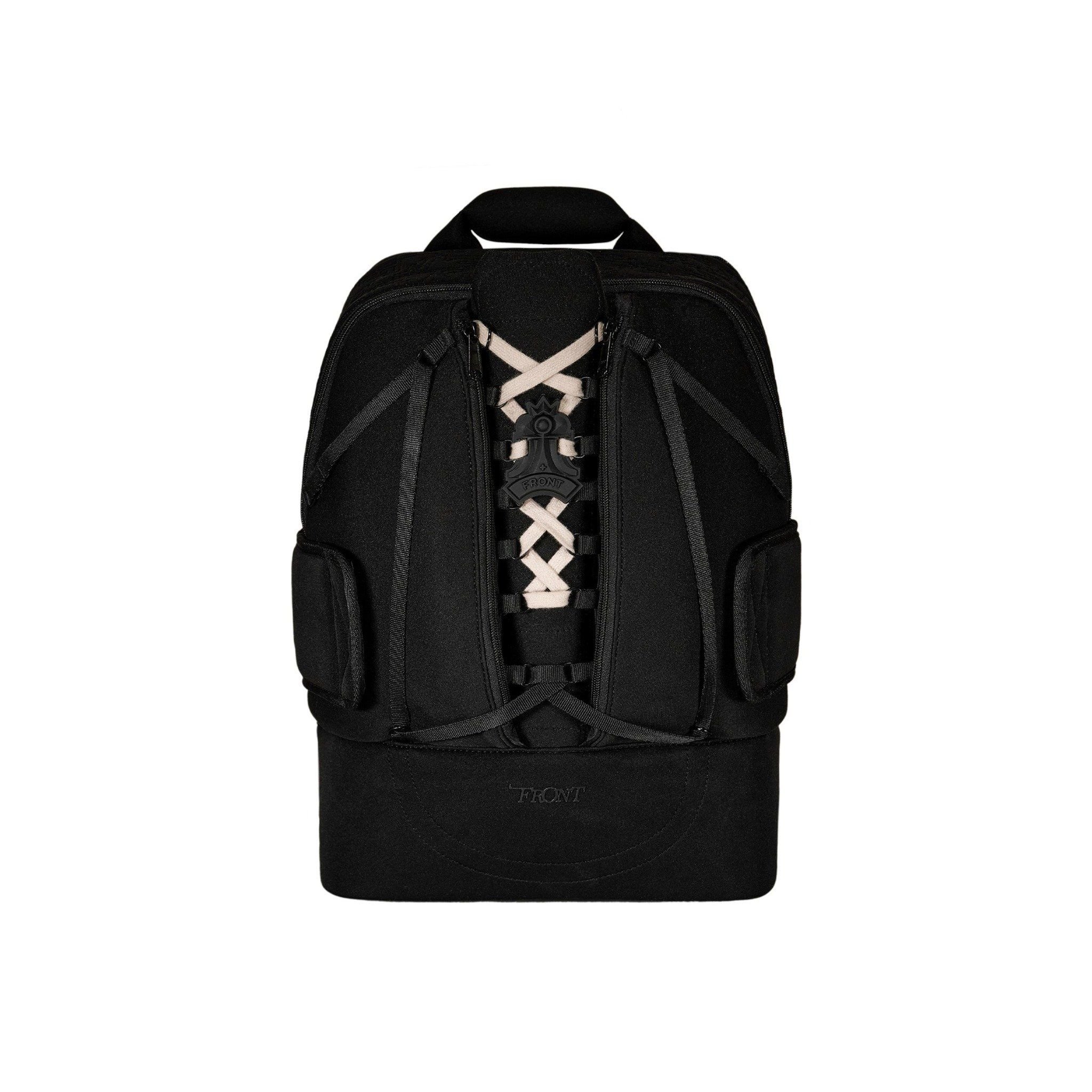  FRONT Queening The Pawn Backpack SB22 - BLACK - M 