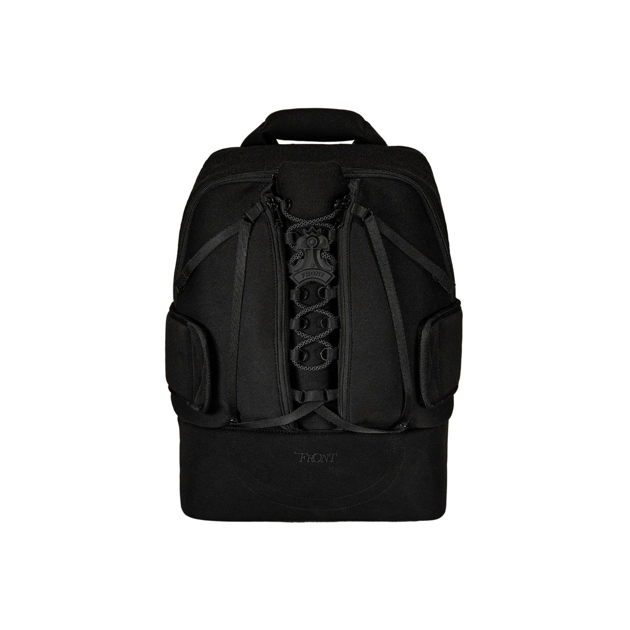  FRONT Queening The Pawn Backpack SB22 - BLACK - M 