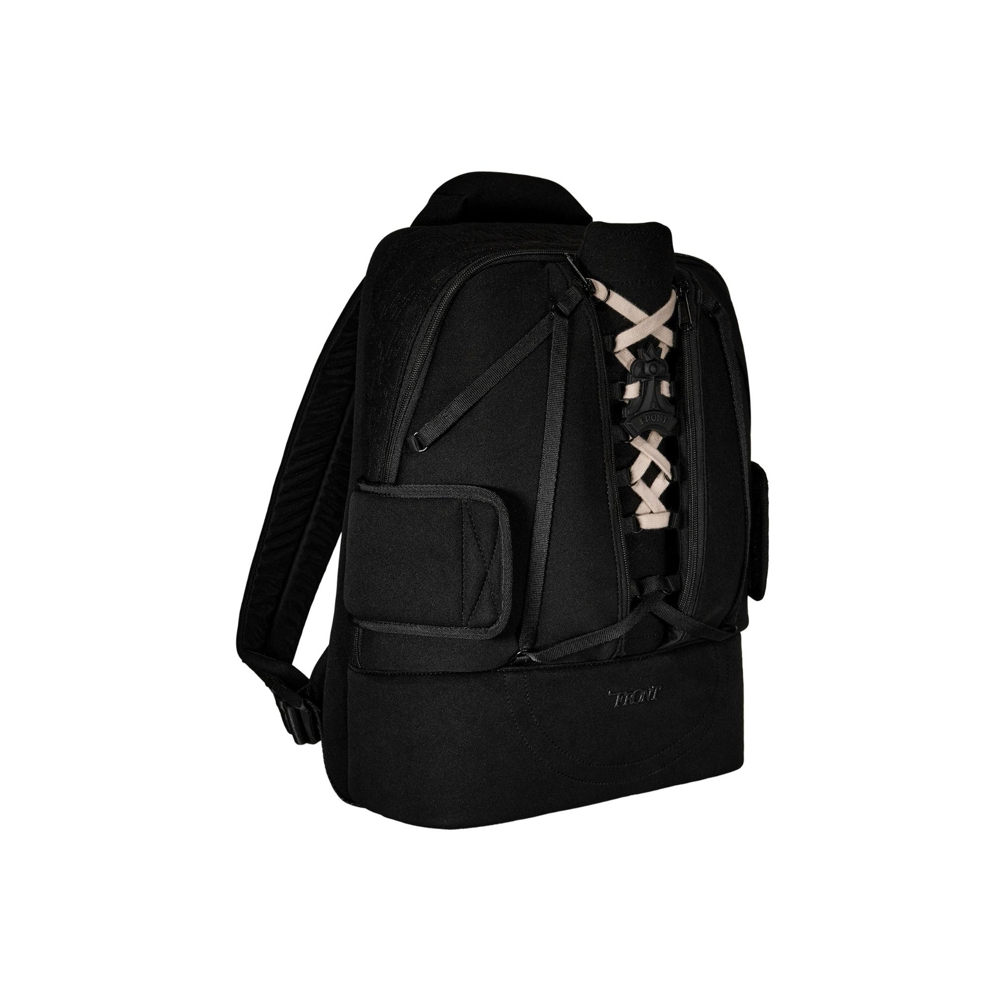  FRONT Queening The Pawn Backpack SB22 - BLACK - M 