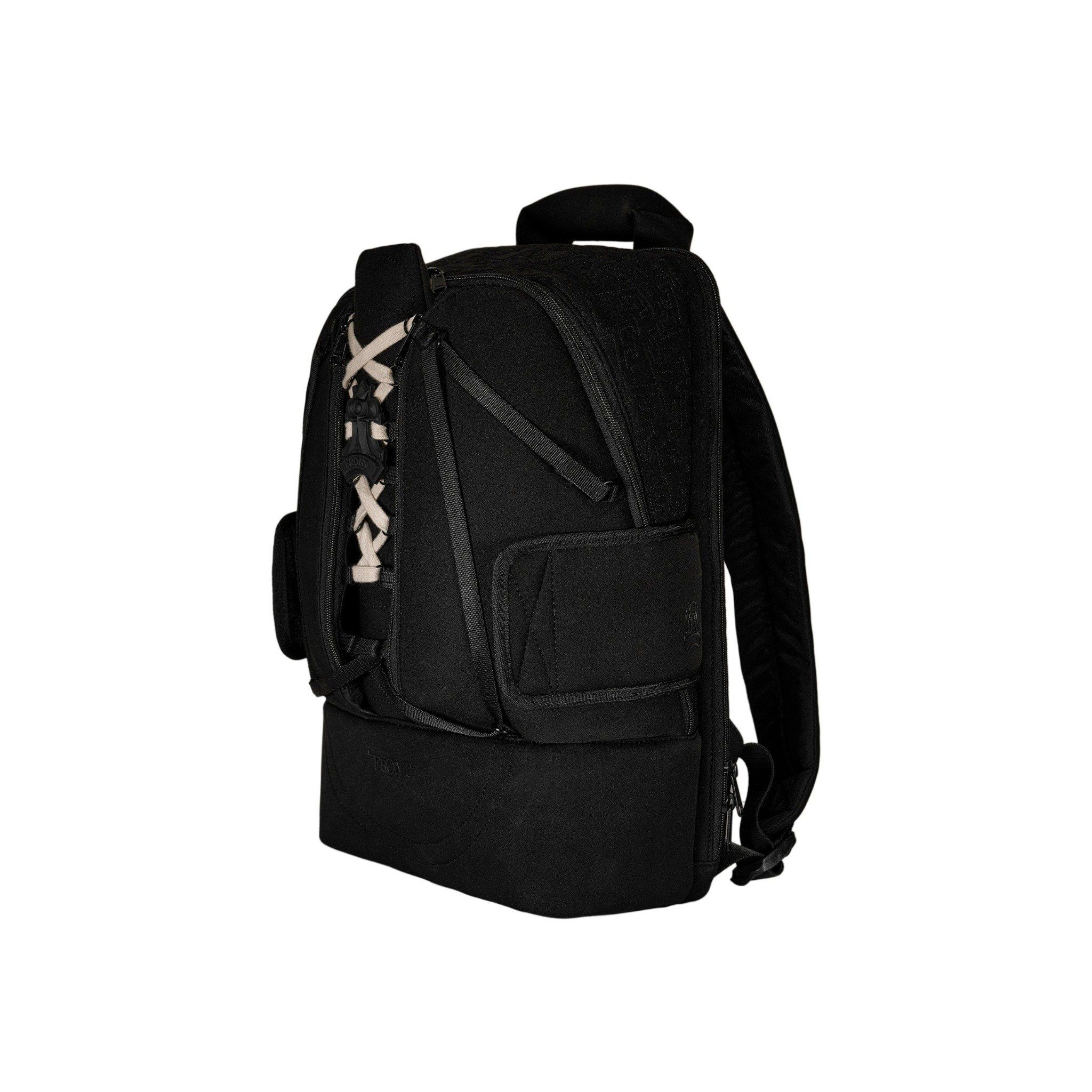  FRONT Queening The Pawn Backpack SB22 - BLACK - M 