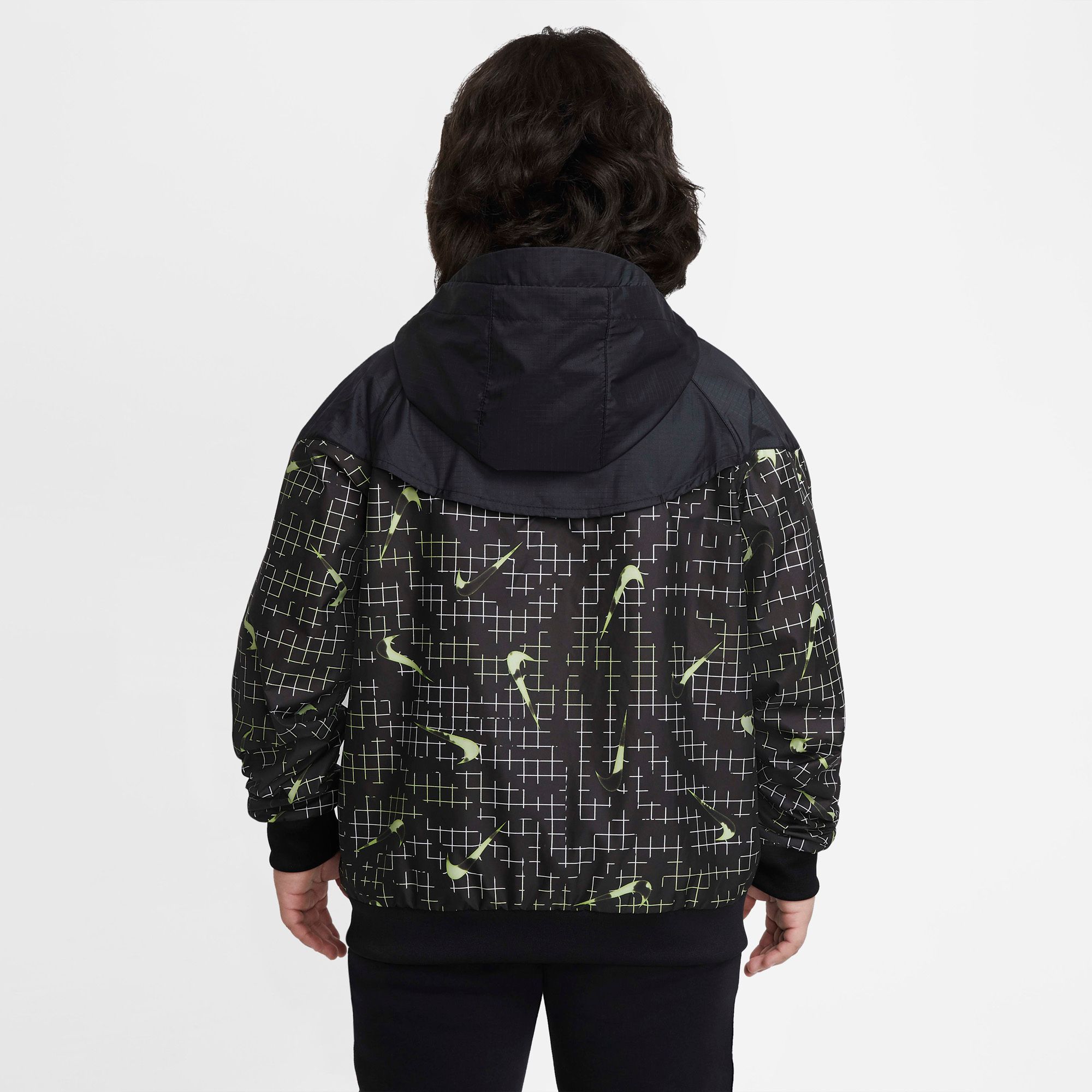  Nike Sporstwear Windrunner Kid Jacket - Black/Barely Volt 