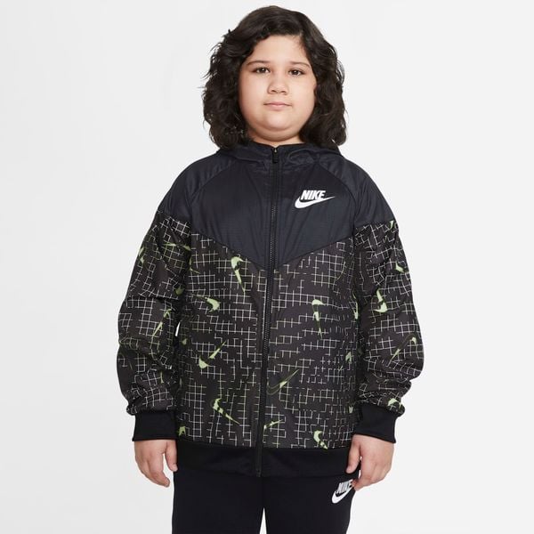  Nike Sporstwear Windrunner Kid Jacket - Black/Barely Volt 