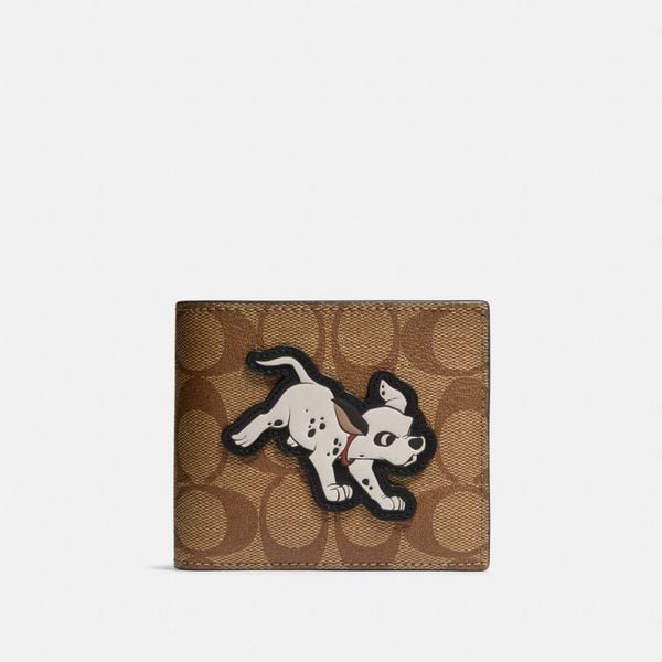  Disney X Coach 3 In 1 Wallet In Signature Canvas With Dalmatian 