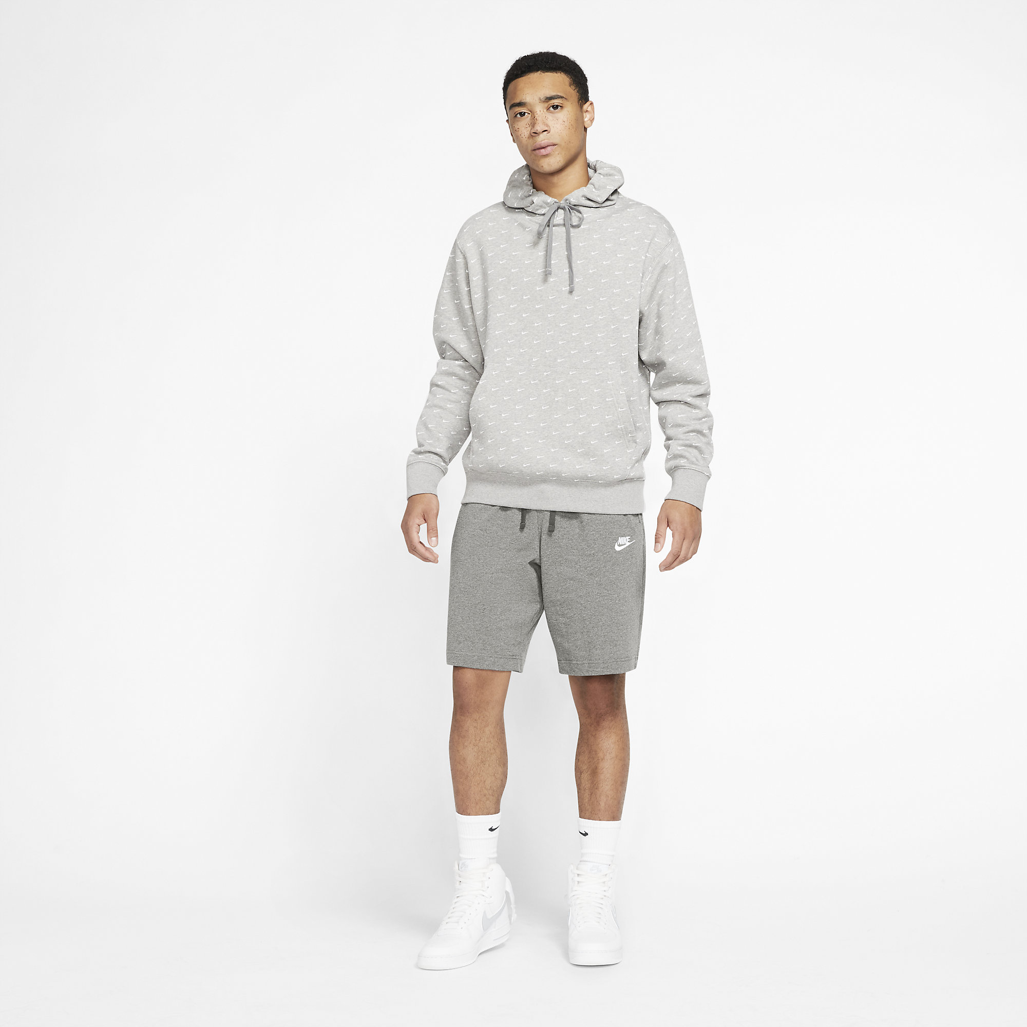 nike club grey shorts