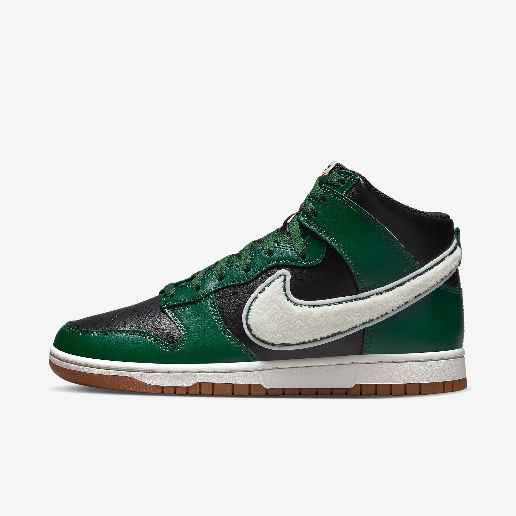  Nike Dunk High Chenille Swoosh - Gorge Green 