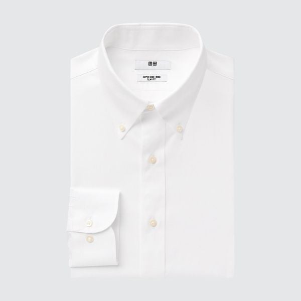  Uniqlo Super Non-Iron Long Sleeve Shirt - White (Slim Fit) 