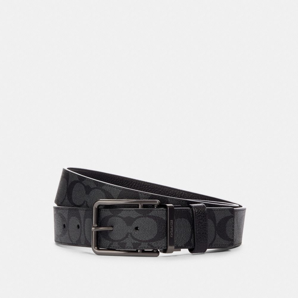 Coach Double Bar Buckle Cut To Size Reversible Belt In Signature Canva –  Online Sneaker Store