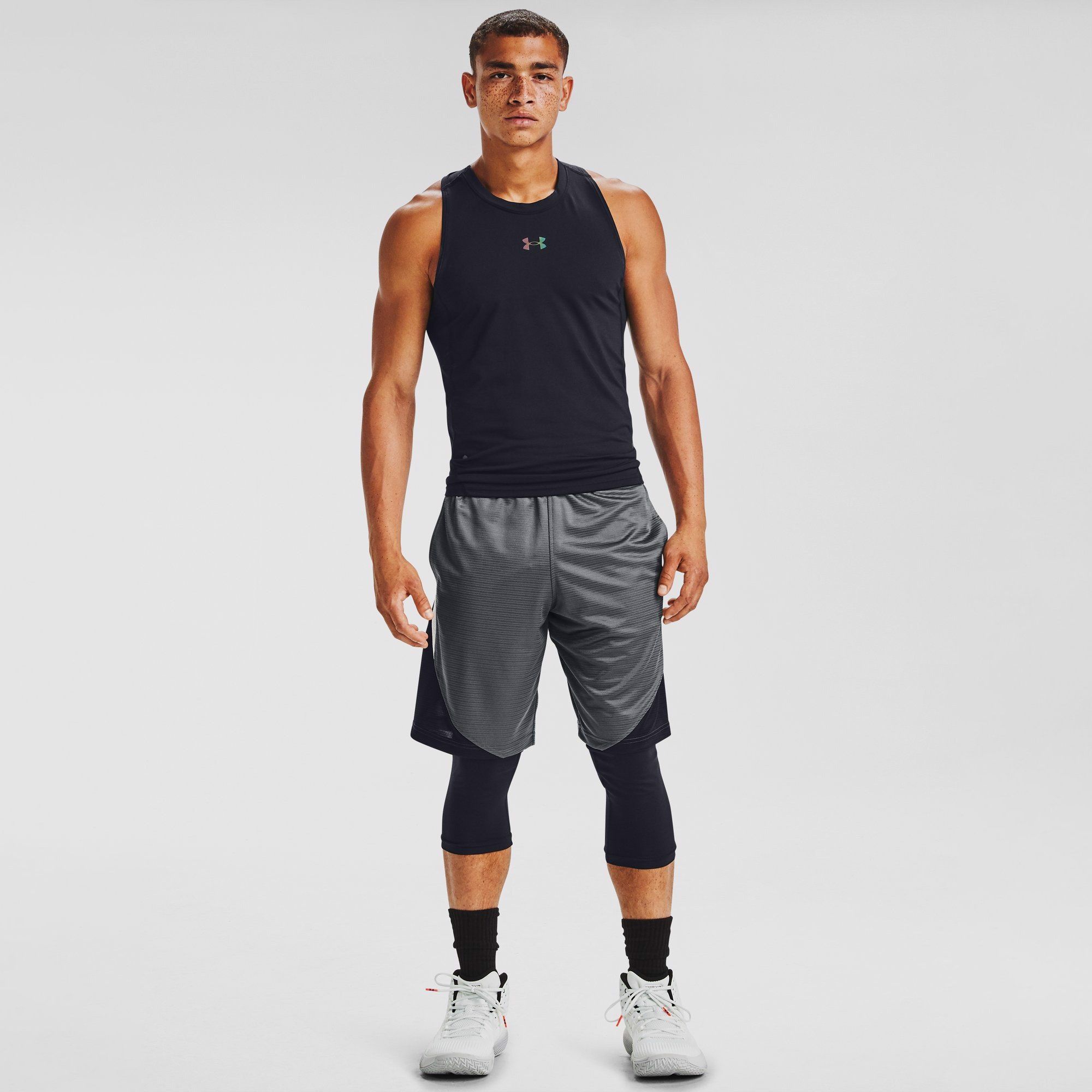  Under Armour RUSH Basketball 3/4 Leggings - Black 