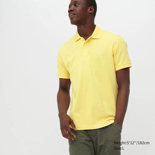  Uniqlo Dry Pique Short Sleeve Polo Shirt - Yellow 