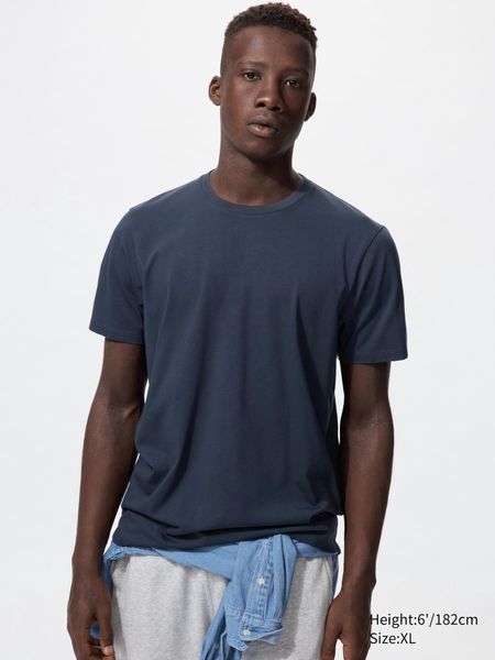  Uniqlo Supima Cotton Crew Neck T-Shirt - Navy 