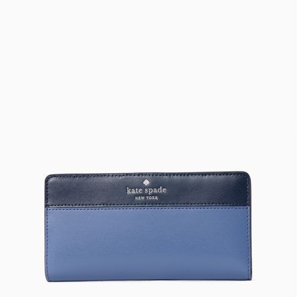  Kate Spade Schuyler Large Slim Bifold Wallet - Blueberry 