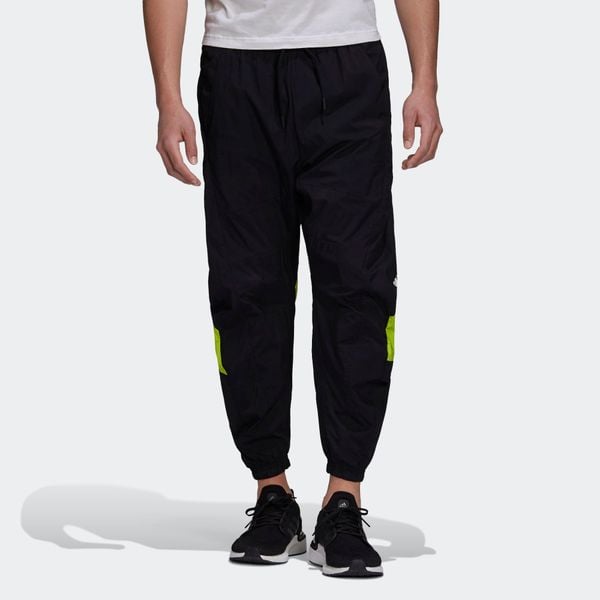  adidas Woven Tape Pants - Black/Solar Lime 