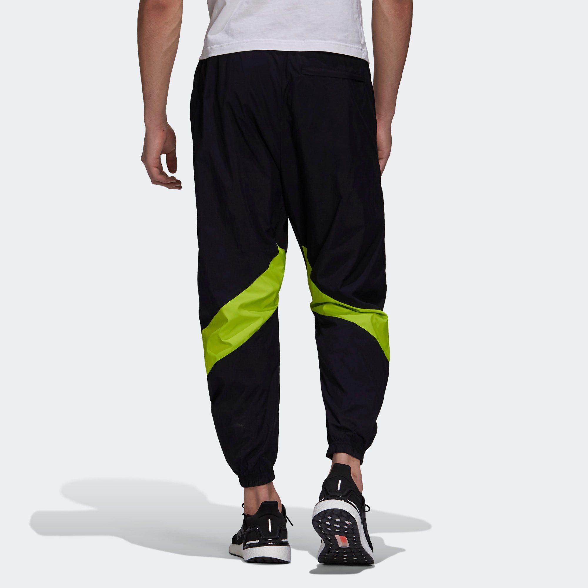  adidas Woven Tape Pants - Black/Solar Lime 