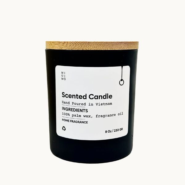  Nến thủy tinh 230g Midimo - Nhám đen 