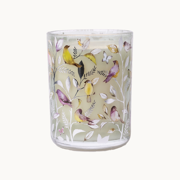  Glass Candle With Bird 250g 