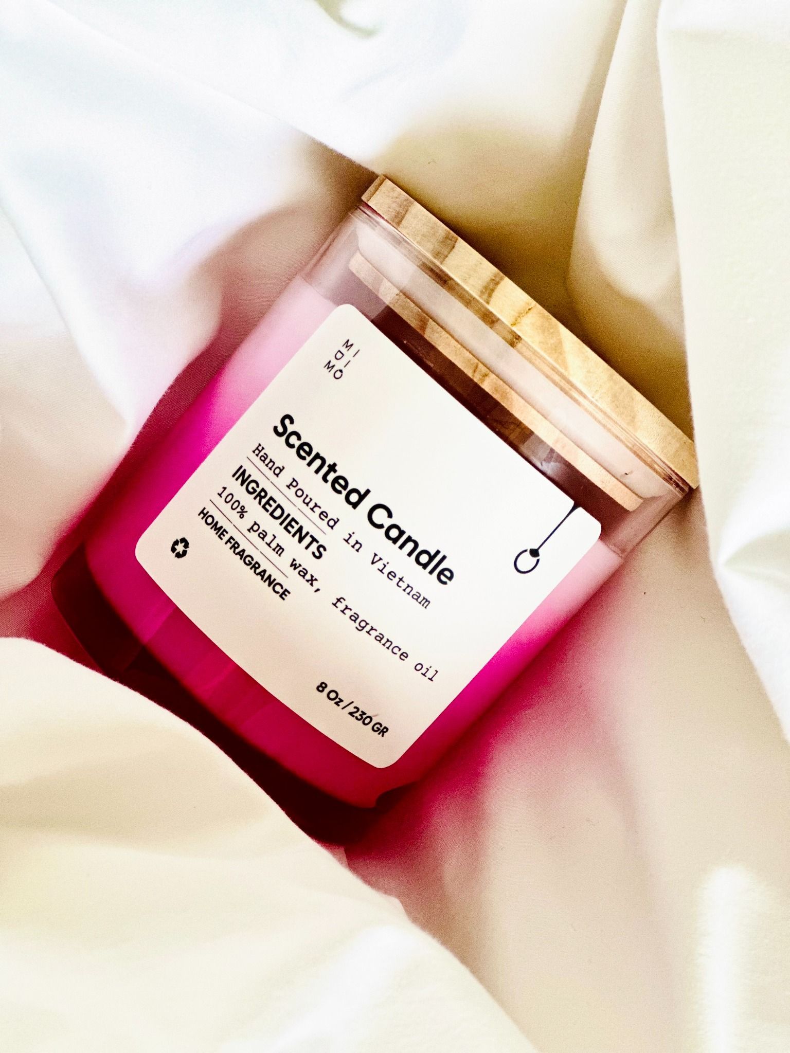  Nến thủy tinh 230g Midimo - Ombre hồng 