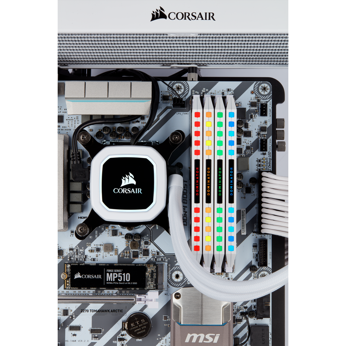  RAM CORSAIR DOMINATOR PLATINUM RGB 16GB (2x8GB) 3200MHz DDR4 - WHITE ( CMT16GX4M2C3200C16W ) 