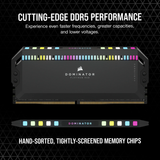  RAM CORSAIR DOMINATOR PLATINUM RGB BLACK 32GB (2x16GB) 5600MHz DDR5 - (CMT32GX5M2B5600C36) 