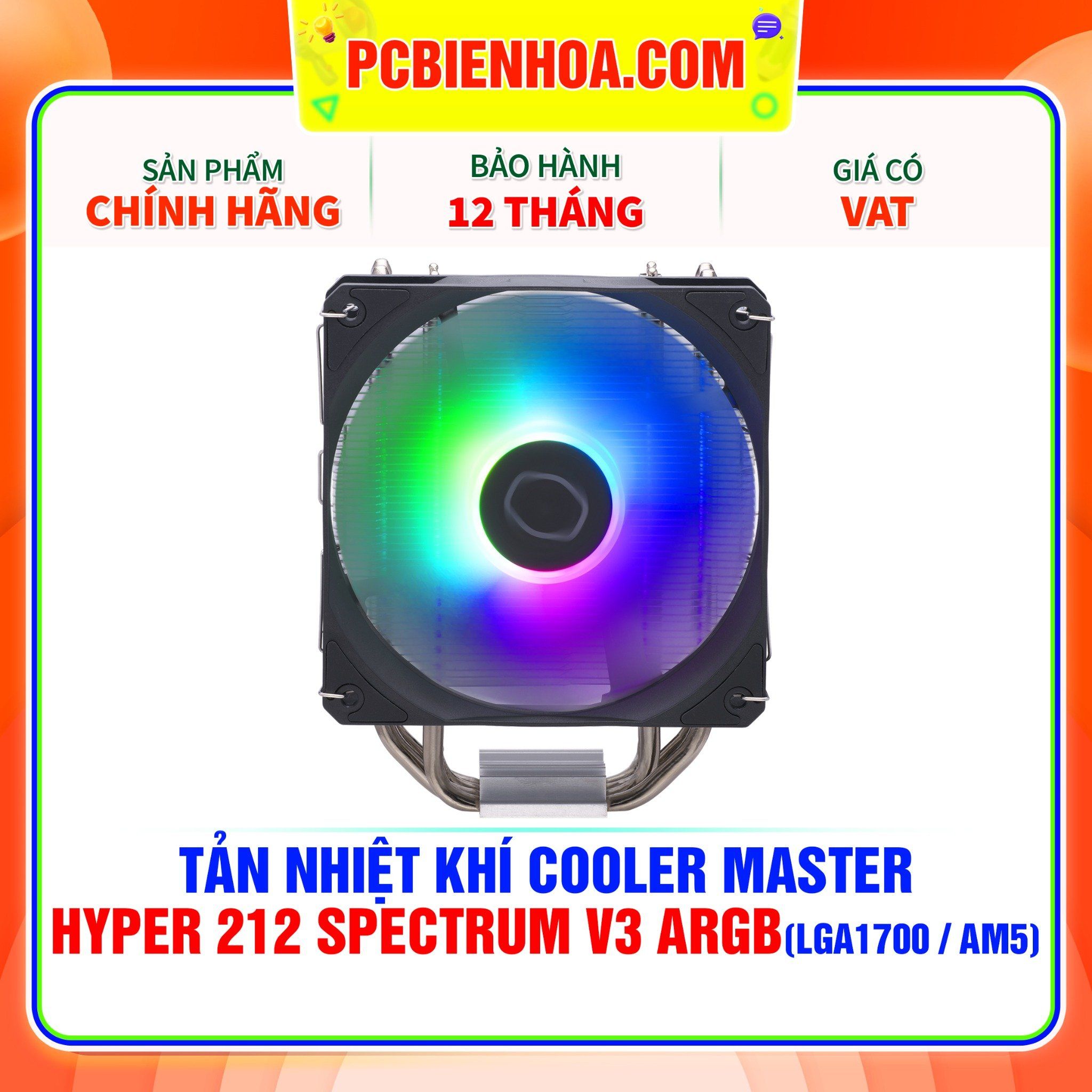  TẢN NHIỆT KHÍ COOLER MASTER HYPER 212 SPECTRUM V3 ARGB ( HỖ TRỢ SOCKET LGA1700 / AM5 ) 