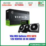  VGA MSI GeForce RTX 5070 12G VENTUS 3X OC GDDR7 