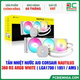  TẢN NHIỆT NƯỚC AIO CORSAIR NAUTILUS 360 RS ARGB WHITE ( HỖ TRỢ SOCKET LGA1700|1851 / AM5 ) 