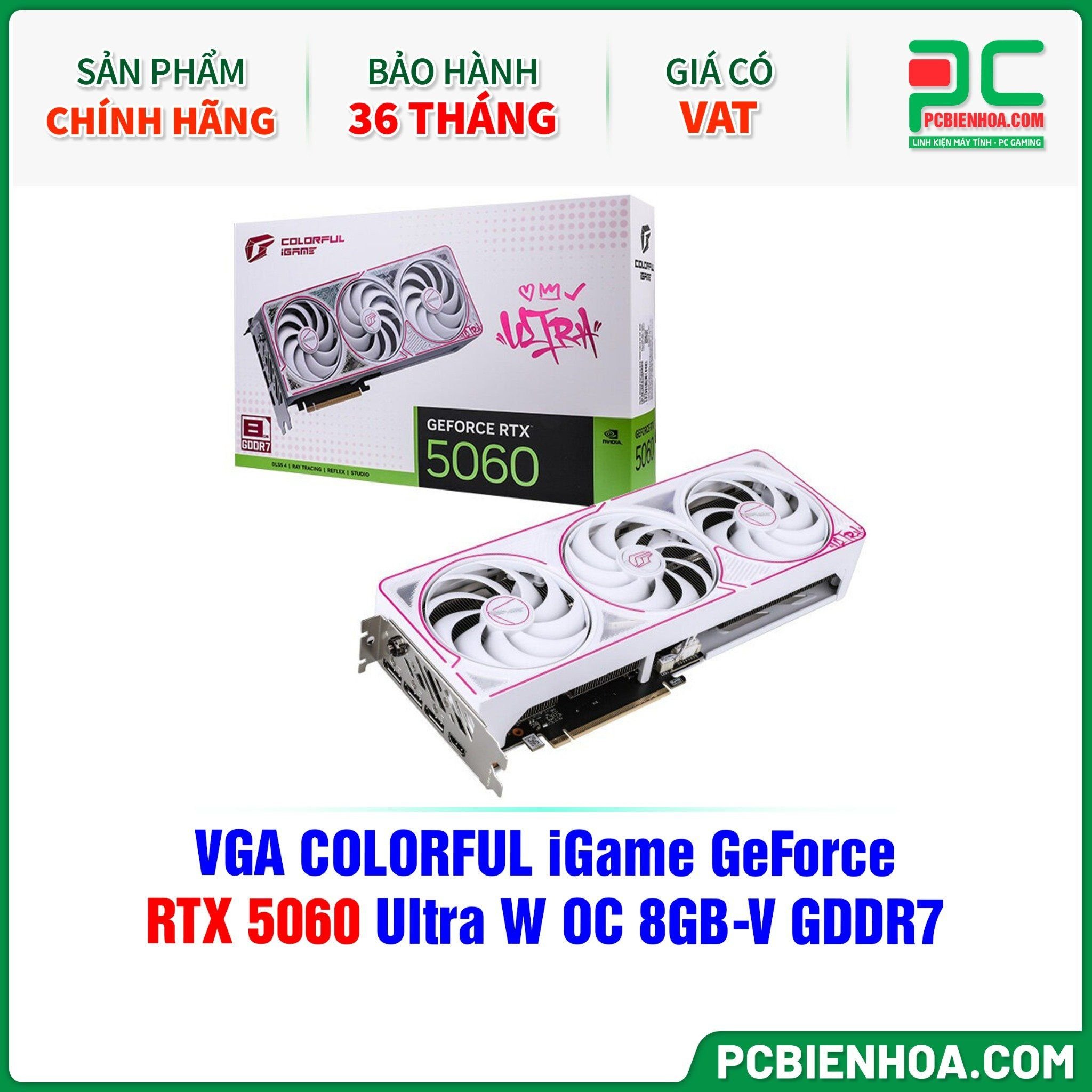  VGA COLORFUL iGame GeForce RTX 5060 Ultra W OC 8GB-V GDDR7 