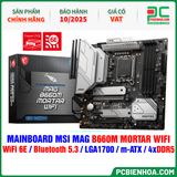  THANH LÝ - DDR5 - MAINBOARD MSI MAG B660M MORTAR WIFI ( WiFi 6E / Bluetooth 5.3 / LGA1700 / m-ATX / 4xDDR5 ) - BH 10/2025 