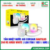  TẢN NHIỆT NƯỚC AIO CORSAIR NAUTILUS 240 RS ARGB WHITE ( HỖ TRỢ SOCKET LGA1700|1851 / AM5 ) 