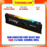  RAM KINGSTON FURY BEAST RGB 16GB (1x16GB) 3200MHz DDR4 ( KF432C16BBA/16 ) 