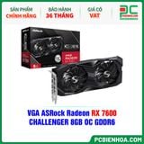  VGA ASRock Radeon RX 7600 CHALLENGER 8GB OC GDDR6 ( RX7600 CL 8GO ) 