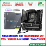  DDR5 - MAINBOARD MSI MAG B860M MORTAR WIFI ( WiFi 7 / Bluetooth 5.4 / LGA1851 / m-ATX / 4xDDR5 ) 