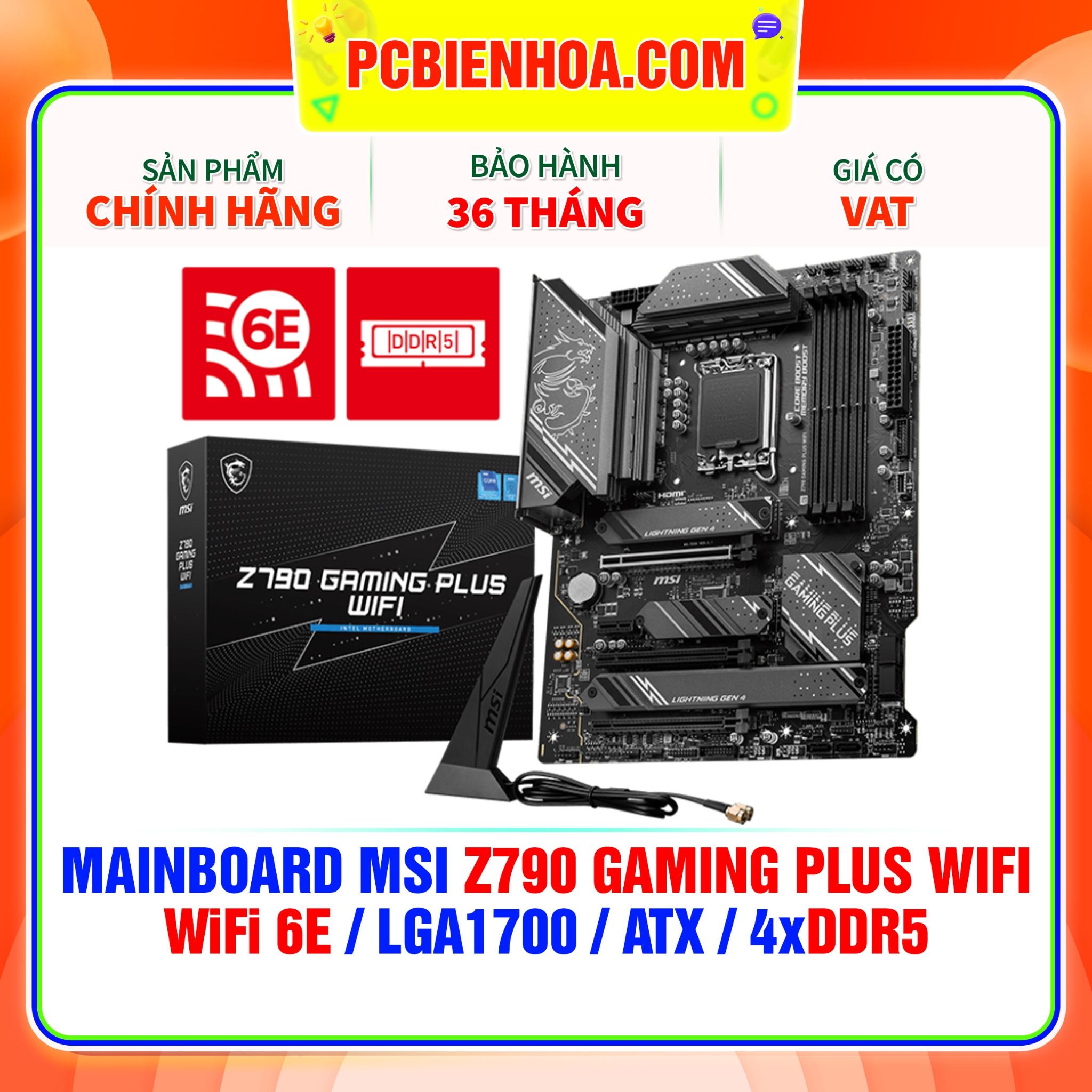  DDR5 - MAINBOARD MSI Z790 GAMING PLUS WIFI ( WIFI 6E / LGA1700 / ATX / 4xDDR5 ) 