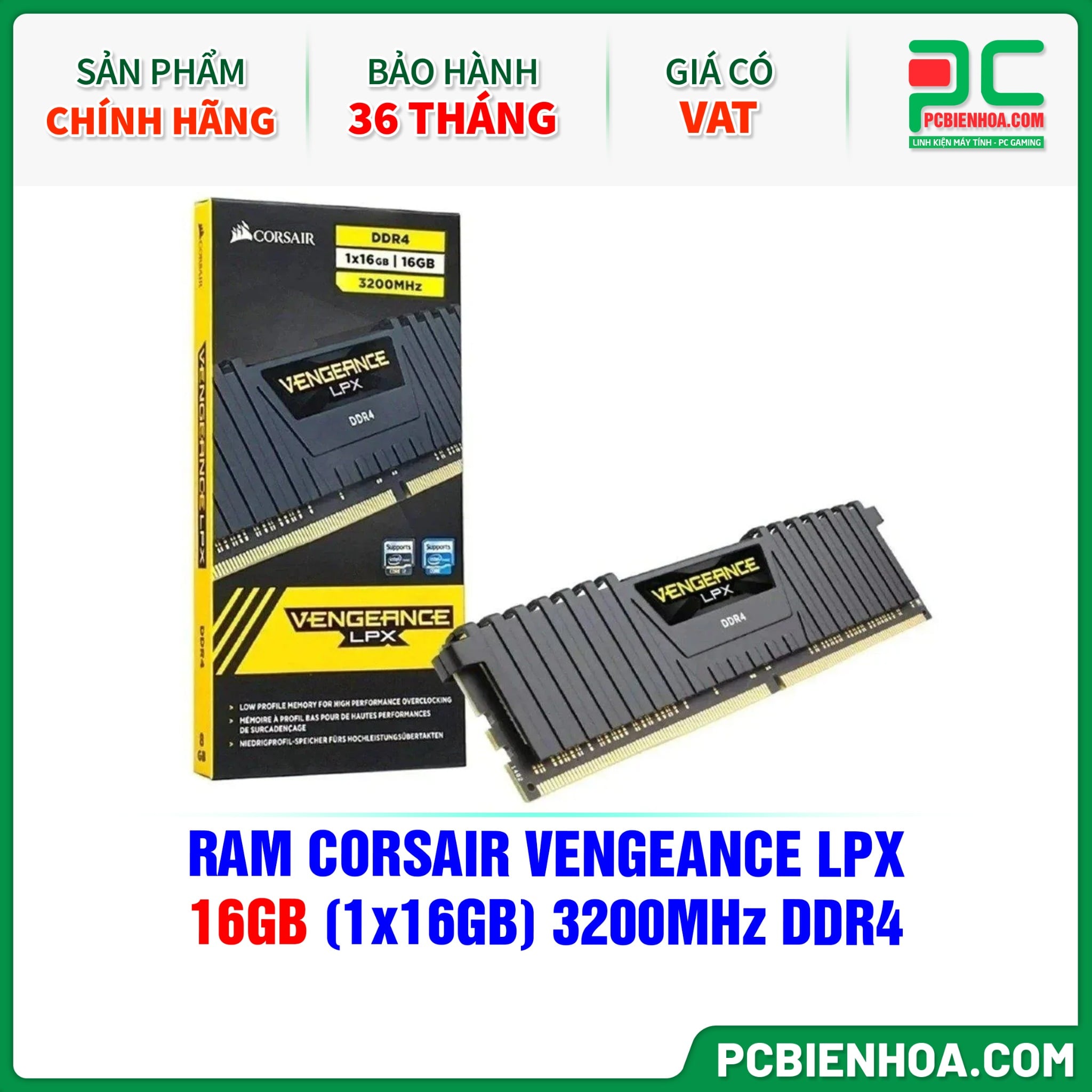 RAM CORSAIR VENGEANCE LPX 16GB (1x16GB) 3200MHz DDR4
