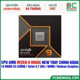  CPU AMD Ryzen 9 9950X NEW TRAY CHÍNH HÃNG ( 16 NHÂN 32 LUỒNG / Turbo 5.7 GHz / 80MB / Radeon Graphics ) 