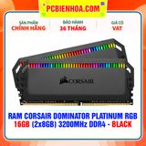  RAM CORSAIR DOMINATOR PLATINUM RGB 16GB (2x8GB) 3200MHz DDR4 - BLACK ( CMT16GX4M2C3200C16 ) 