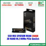  SSD MSI SPATIUM M390 250GB - 3D NAND M.2 NVMe PCIe Gen3x4 