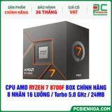  CPU AMD Ryzen 7 8700F BOX CHÍNH HÃNG ( 8 NHÂN 16 LUỒNG / Turbo 5.0 GHz / 24MB ) 