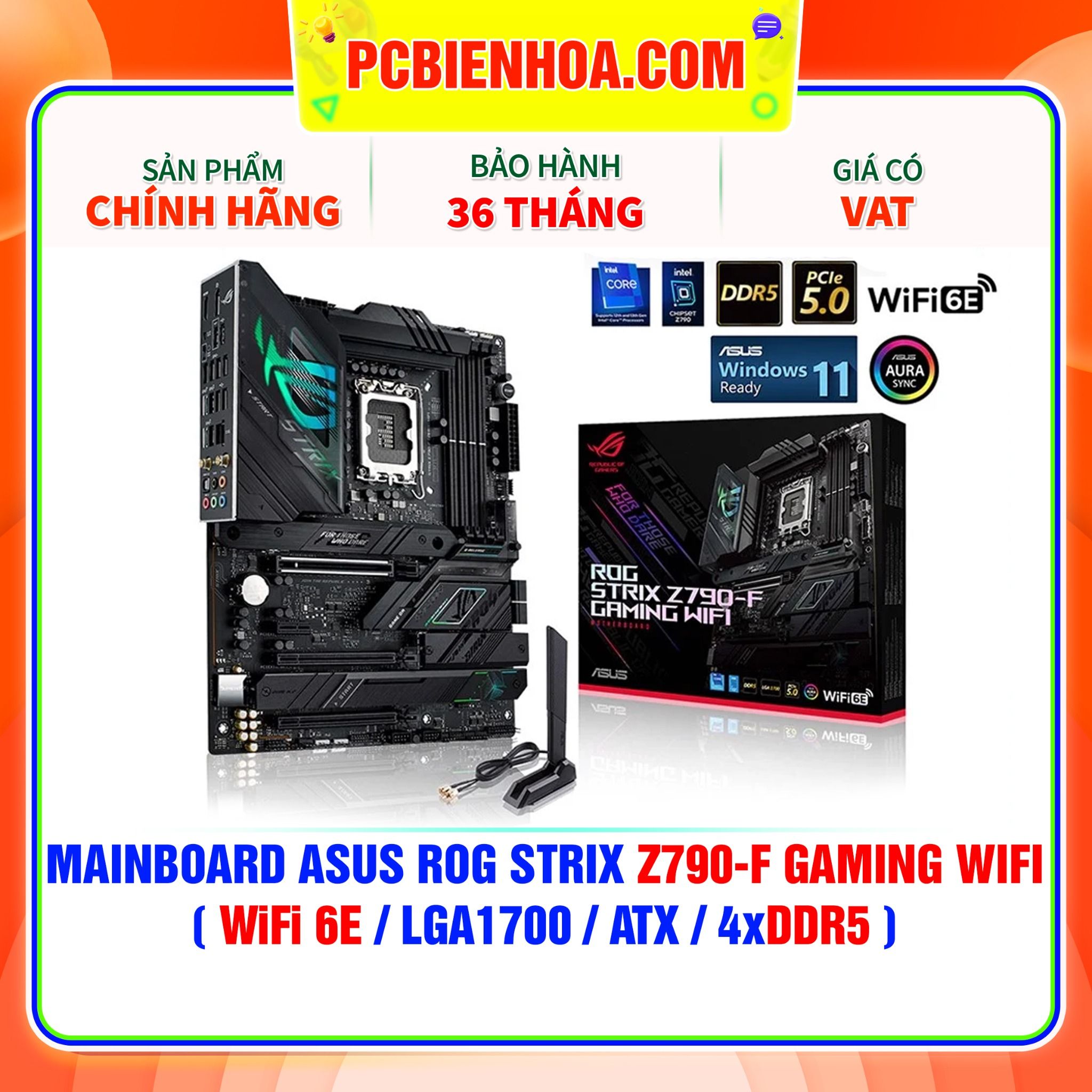  DDR5 - MAINBOARD ASUS ROG STRIX Z790-F GAMING WIFI ( WiFi 6E / LGA1700 / ATX / 4xDDR5 ) 